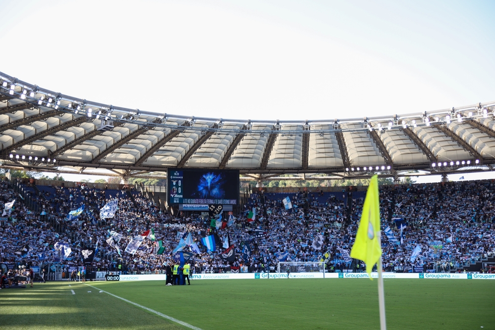 Lazio Fans in their home end Stadio Olympico in Rome